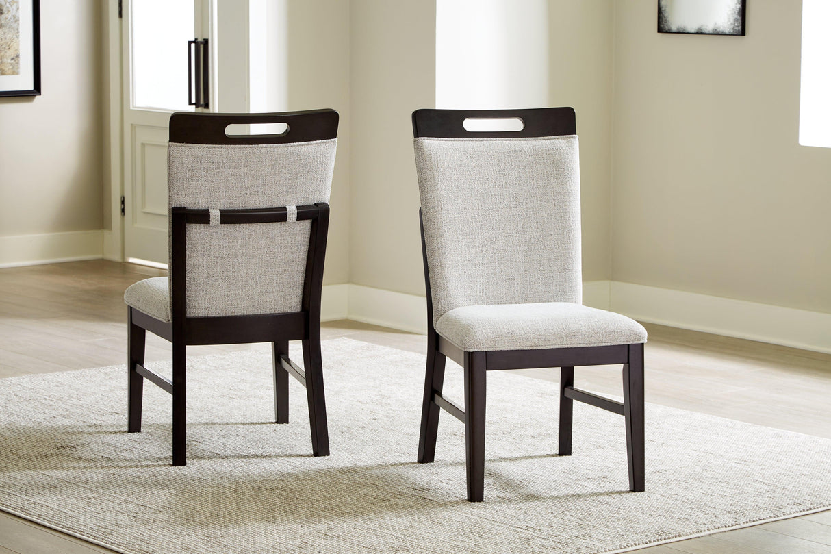Neymorton Dark Grayish Brown Dining Table and 8 Chairs by Ashley at Eve Furniture