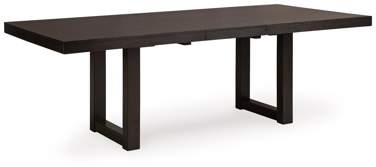 Neymorton Dark Grayish Brown Dining Table and 8 Chairs by Ashley at Eve Furniture