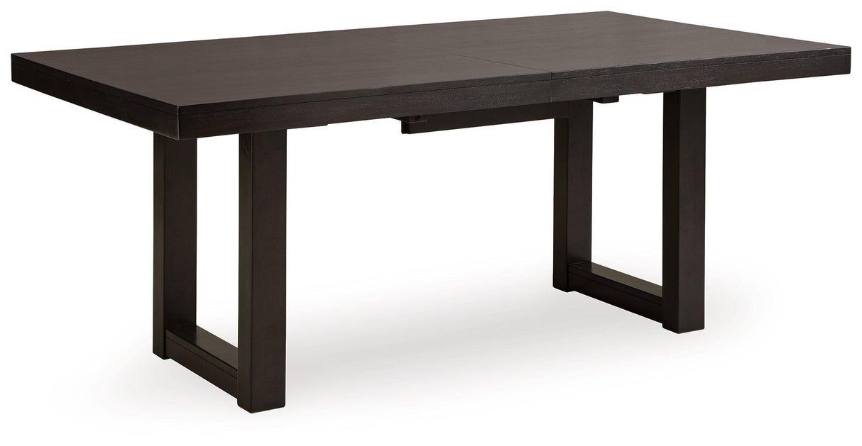 Neymorton Dark Grayish Brown Dining Table and 8 Chairs by Ashley at Eve Furniture