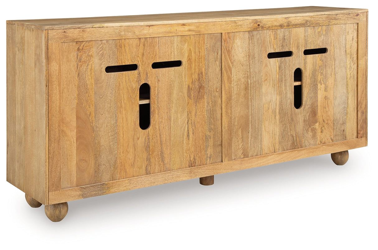 Niam Light Antique Beige Accent Cabinet by ASHLEY FURNITURE at Eve Furniture
