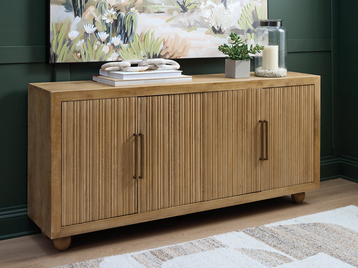 Niam Light Antique Beige Accent Cabinet by ASHLEY FURNITURE at Eve Furniture