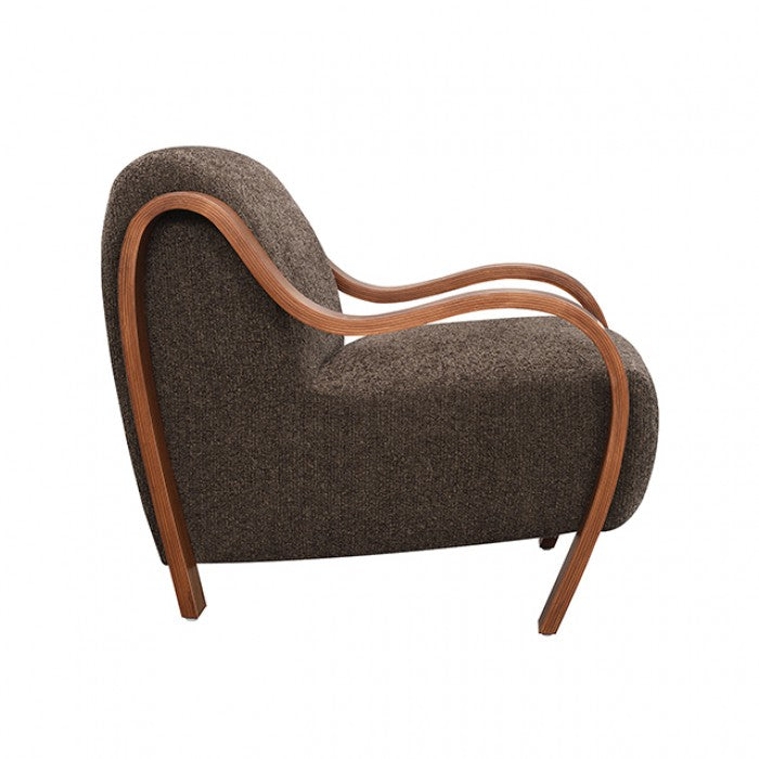 Niari Deep Brown / Walnut Accent Chair by Furniture of America at Eve Furniture