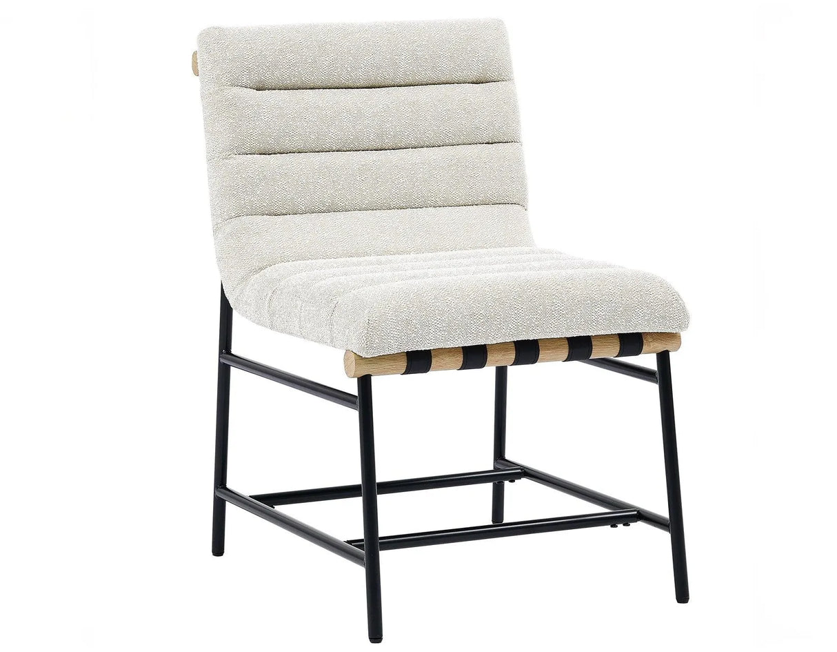 Nicco 20″ Side Chair, Eggshell Polyester Fabric by Steve Silver at Eve Furniture