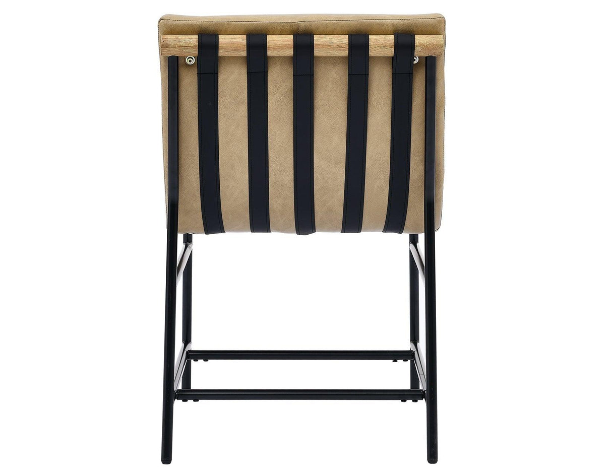 Nicco 20″ Side Chair, Sand Vegan Leather Fabric by Steve Silver at Eve Furniture