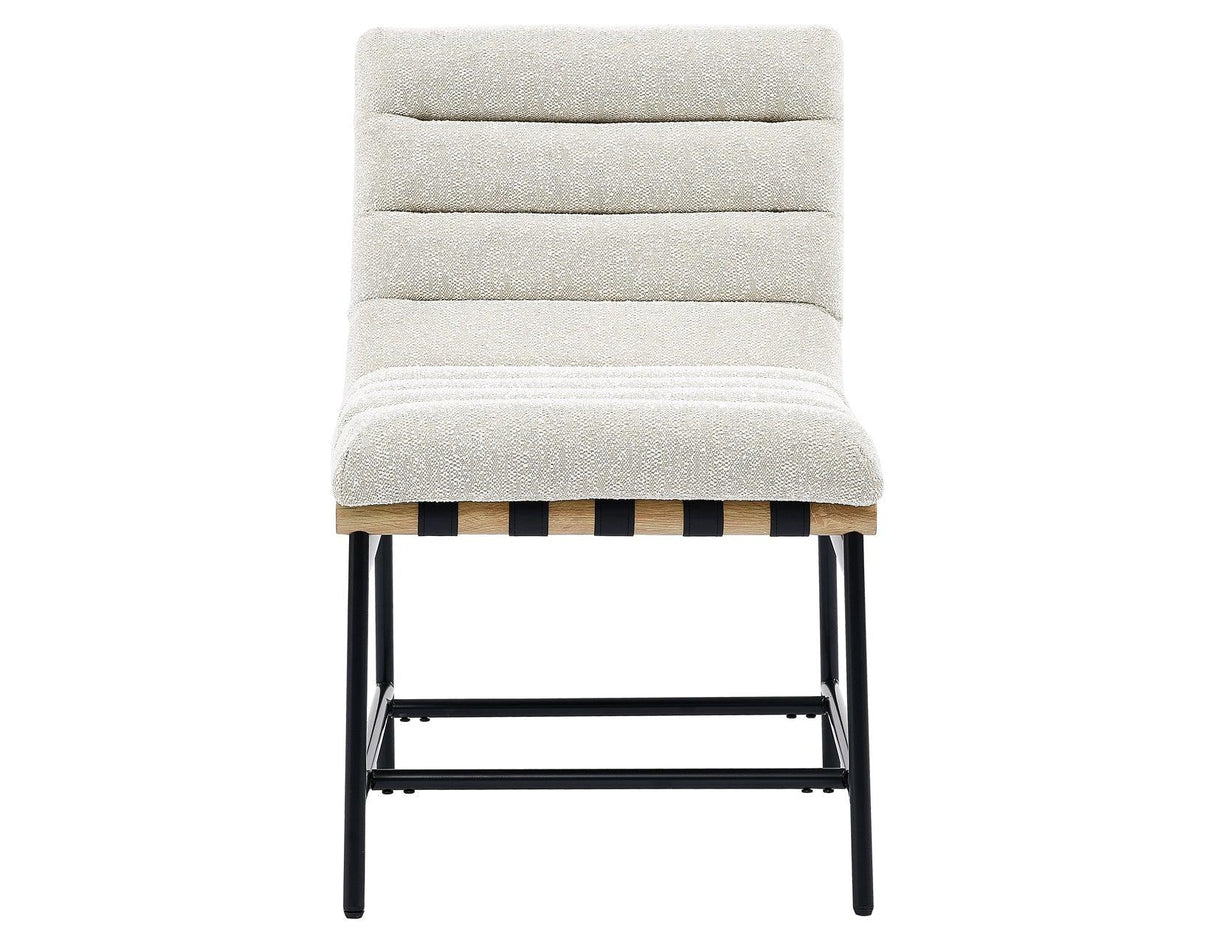 Nicco 20″ Side Chair, Eggshell Polyester Fabric by Steve Silver at Eve Furniture