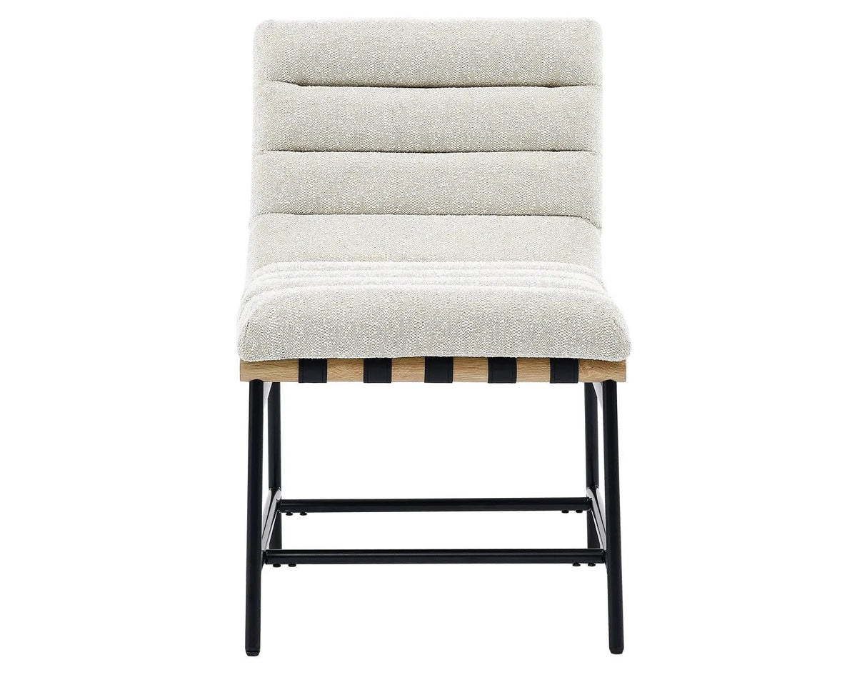 Nicco 20″ Side Chair, Eggshell Polyester Fabric by Steve Silver at Eve Furniture