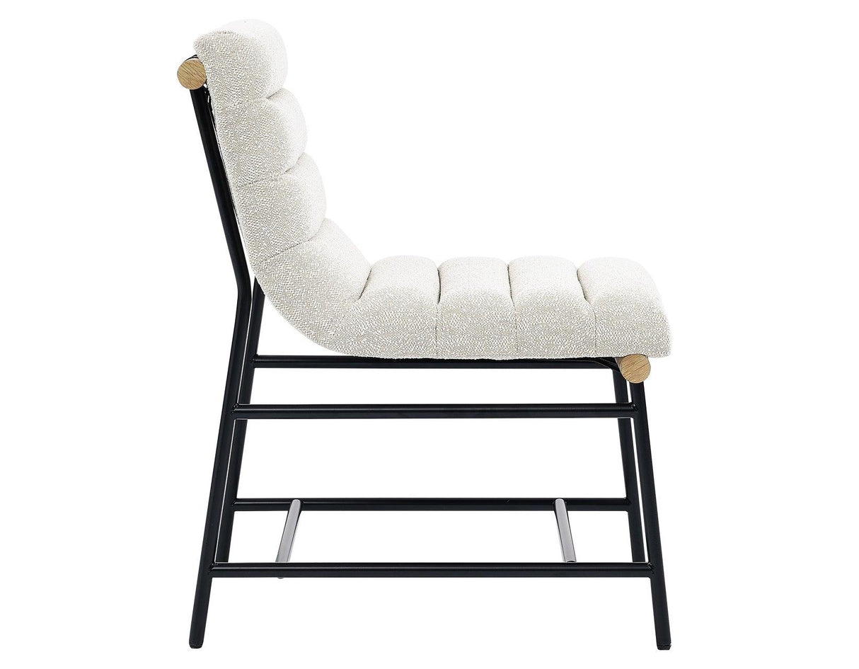 Nicco 20″ Side Chair, Eggshell Polyester Fabric by Steve Silver at Eve Furniture