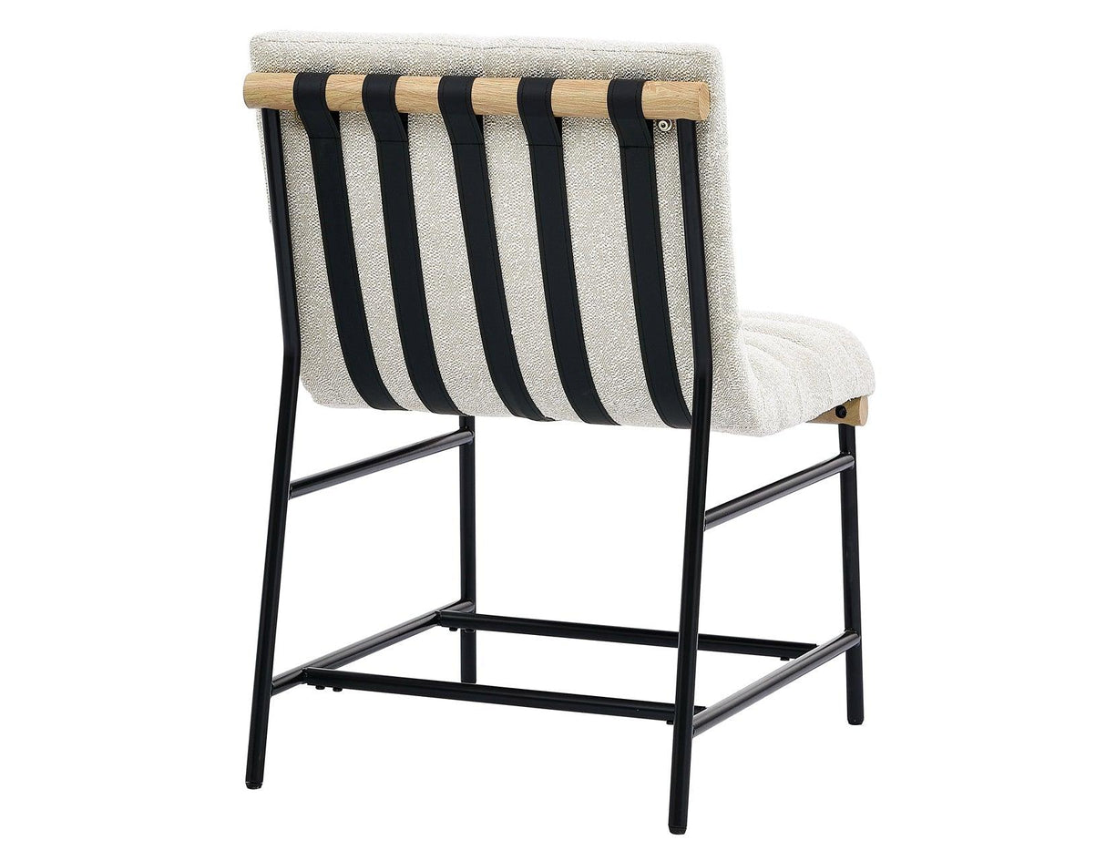 Nicco 20″ Side Chair, Eggshell Polyester Fabric by Steve Silver at Eve Furniture