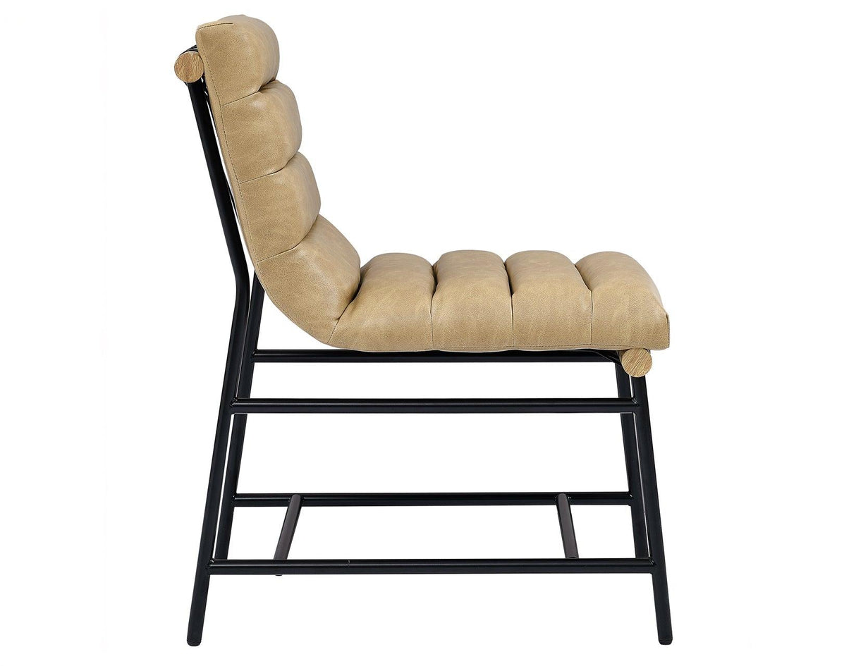 Nicco 20″ Side Chair, Sand Vegan Leather Fabric by Steve Silver at Eve Furniture