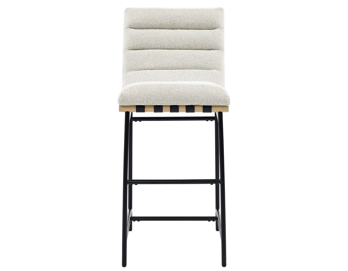 Nicco 30-inch Bar Chair, Eggshell Polyester Fabric by Steve Silver at Eve Furniture