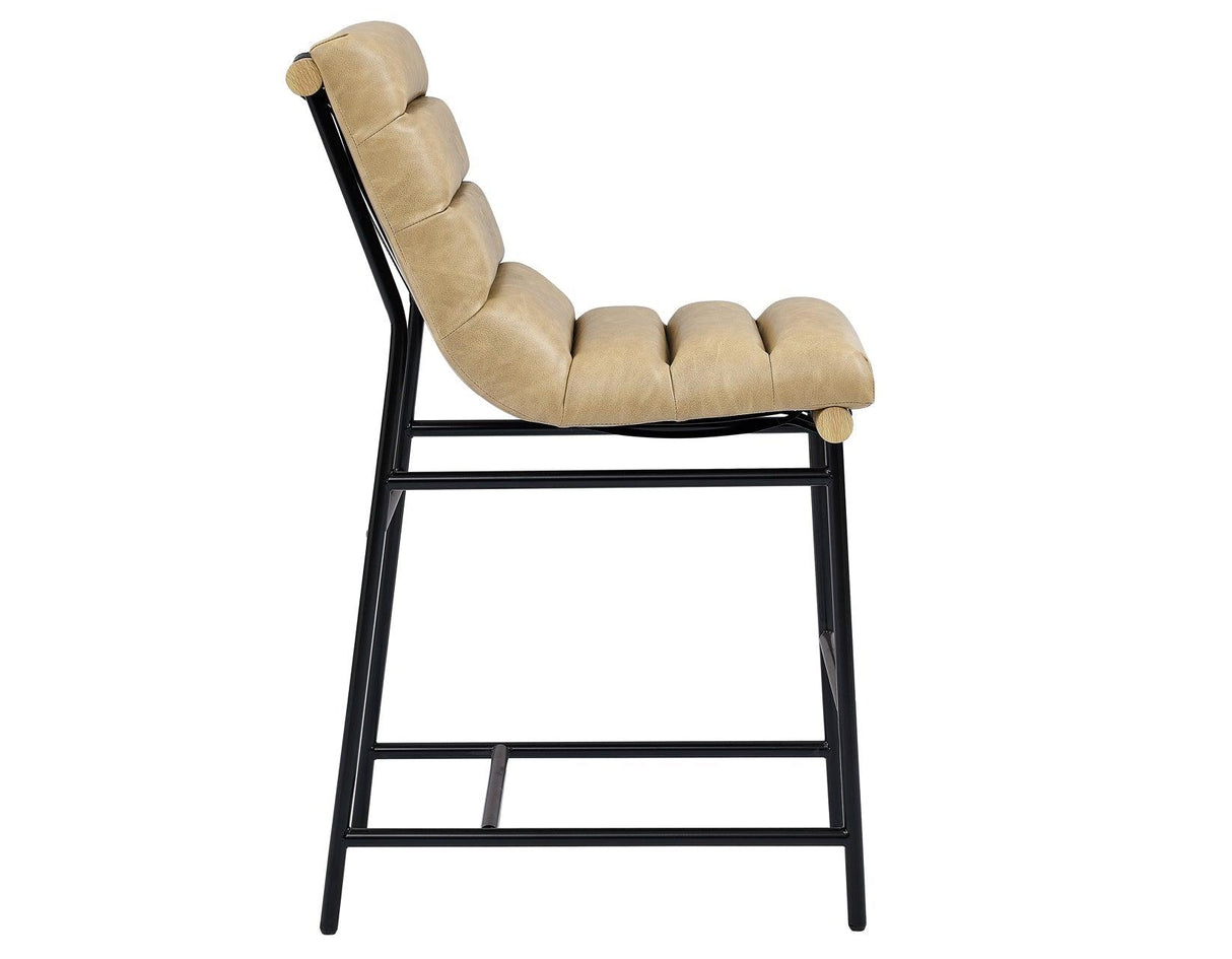 Nicco 30-inch Bar Chair, Sand Vegan Leather Fabric by Steve Silver at Eve Furniture