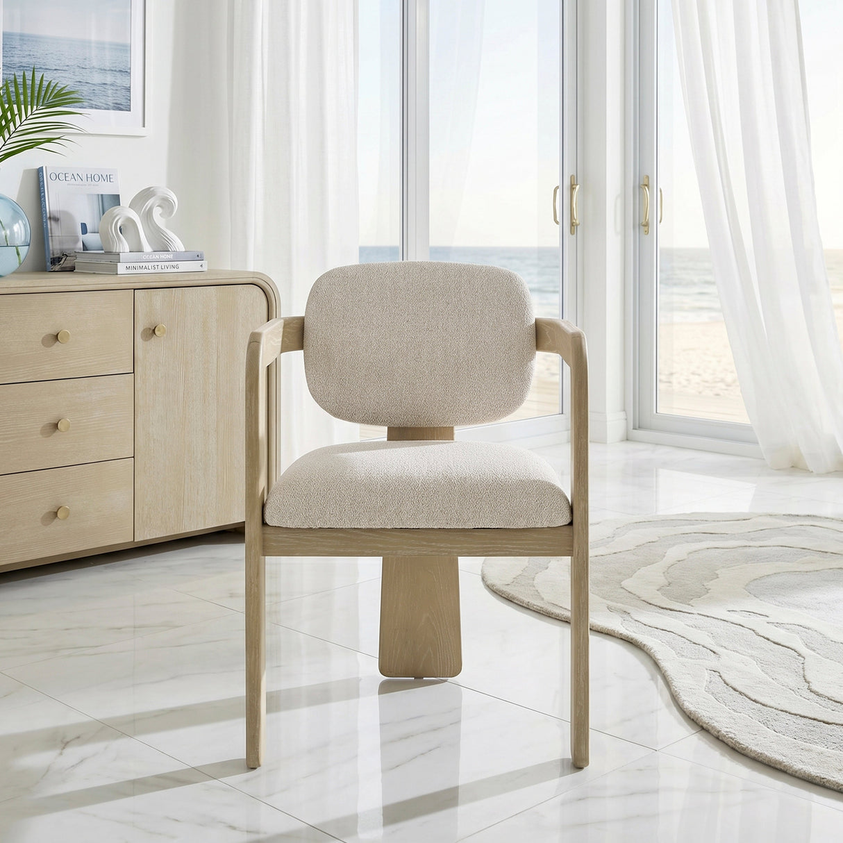Niche Oak/Beige Arm Chair, Set of 2 by Homelegance at Eve Furniture