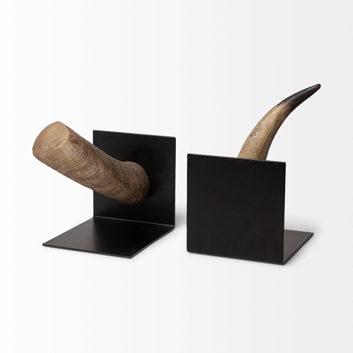 Nickerson (Set of 2) 6L x 7W Bull Horn Bookends by Mercana at Eve Furniture