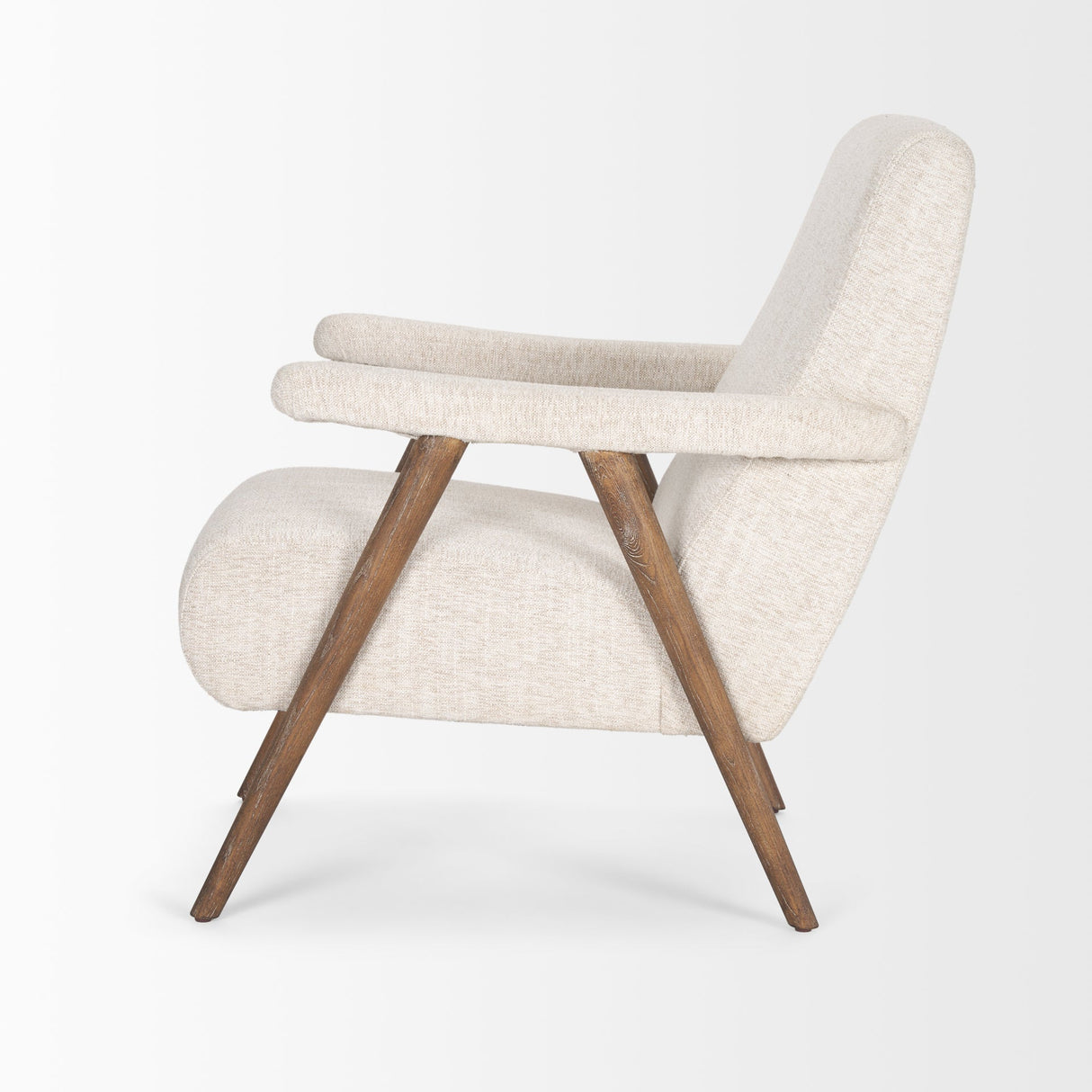 Nico Oatmeal Upholstered w/ Brown Wood Accent Chair by Mercana at Eve Furniture