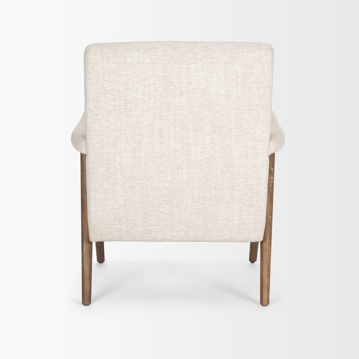 Nico Oatmeal Upholstered w/ Brown Wood Accent Chair by Mercana at Eve Furniture