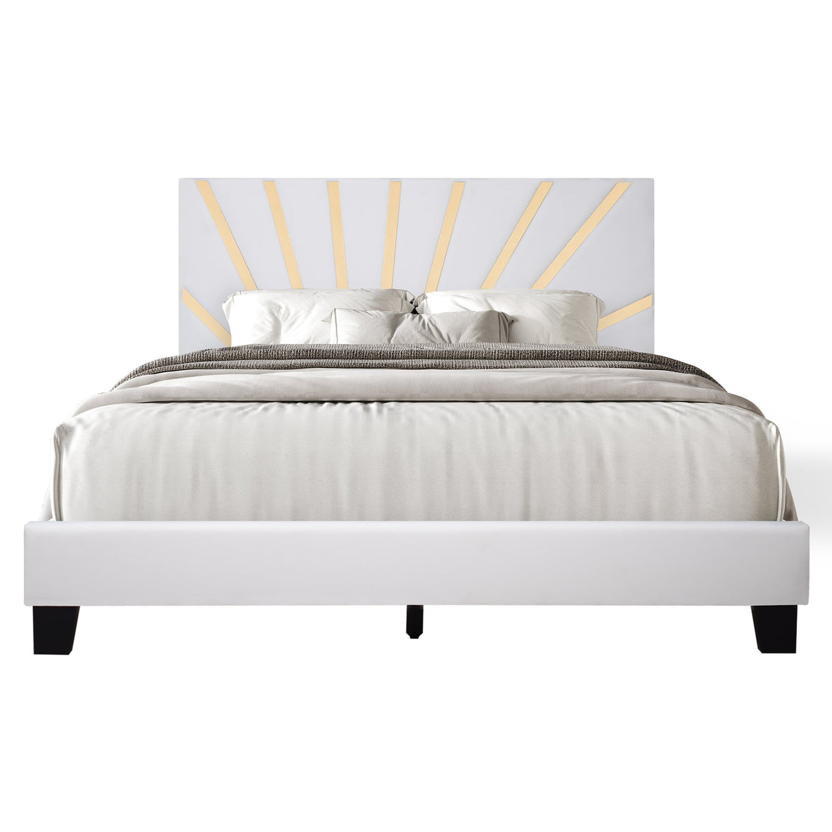 Nico White Queen Platform Bed by Happy Homes at Eve Furniture