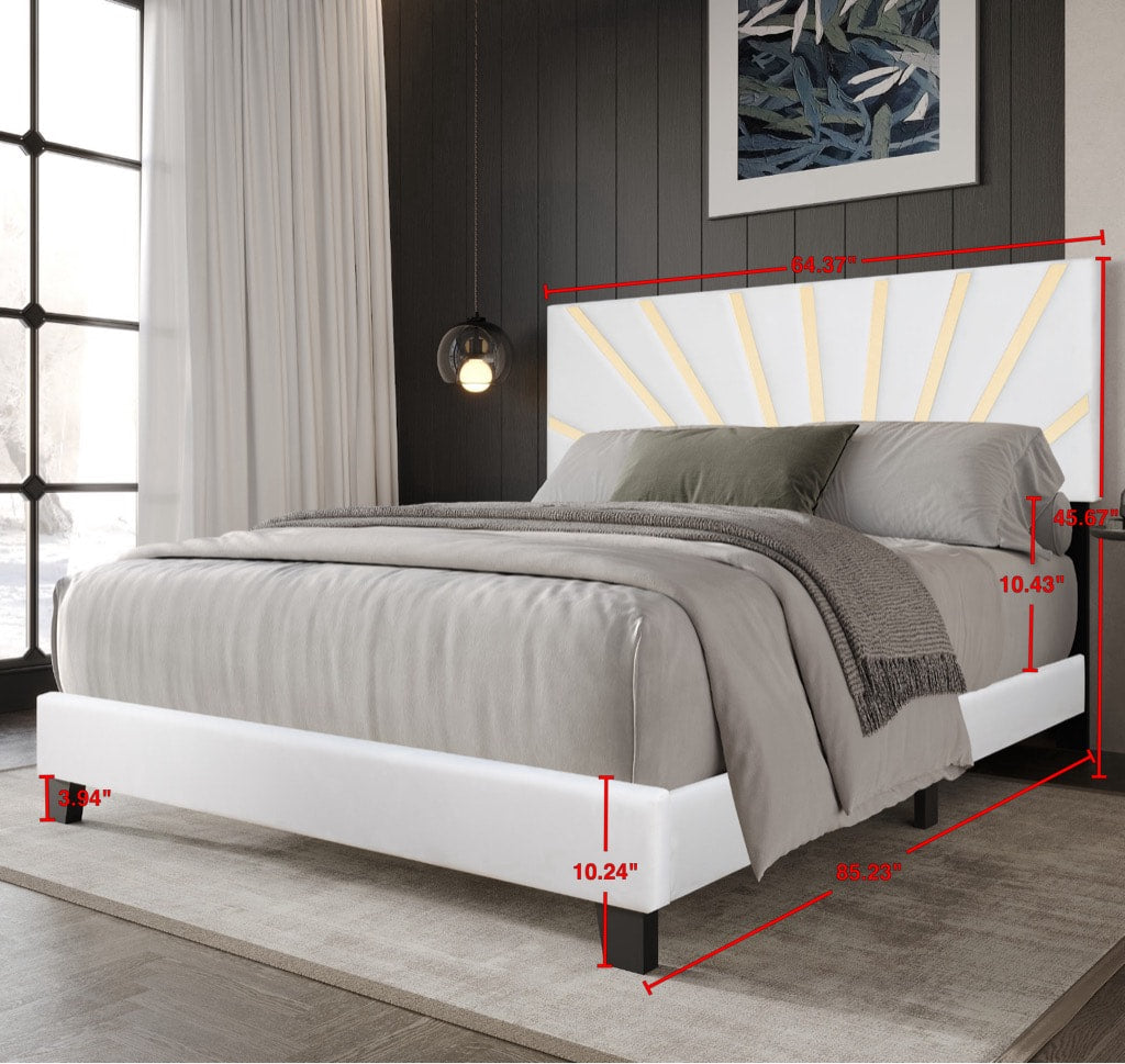 Nico White Queen Platform Bed by Happy Homes at Eve Furniture