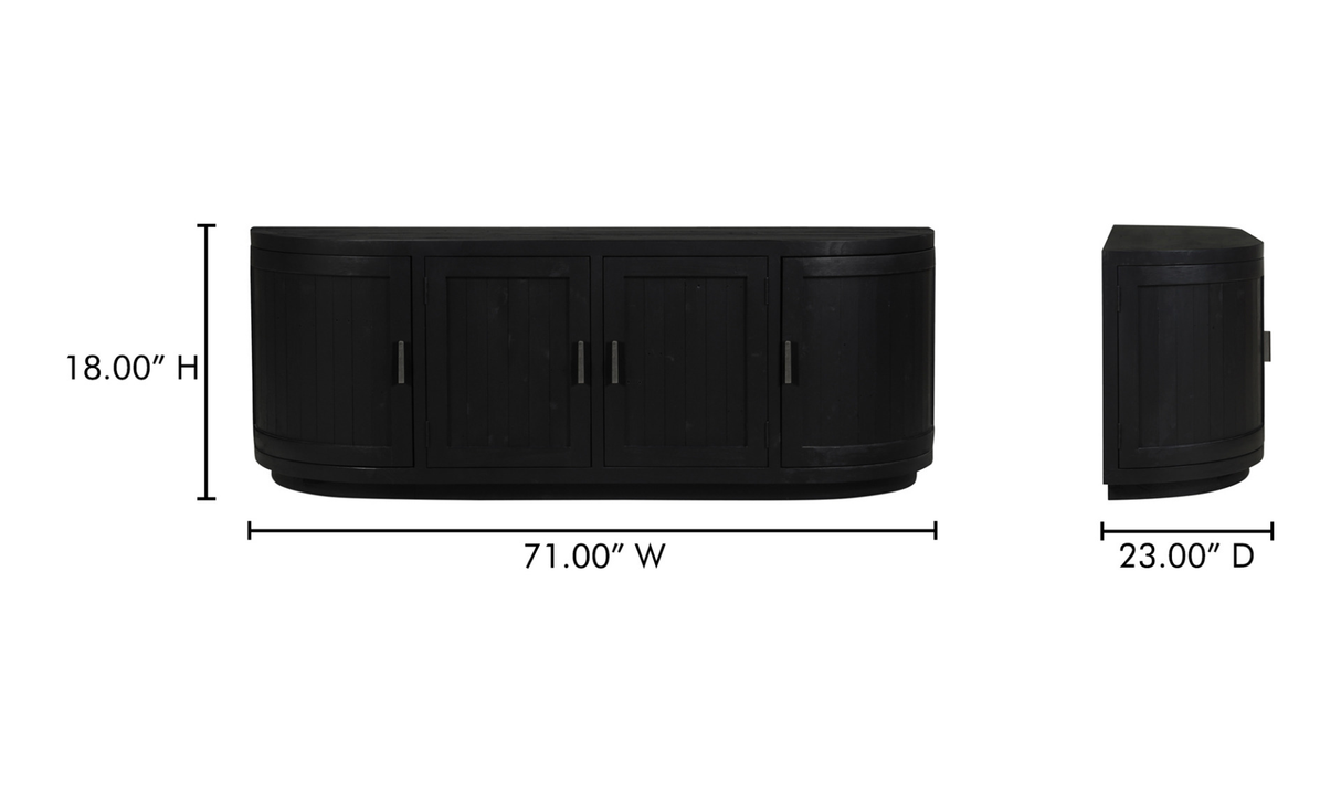 Nicola Media Cabinet Black by Moe's Home at Eve Furniture