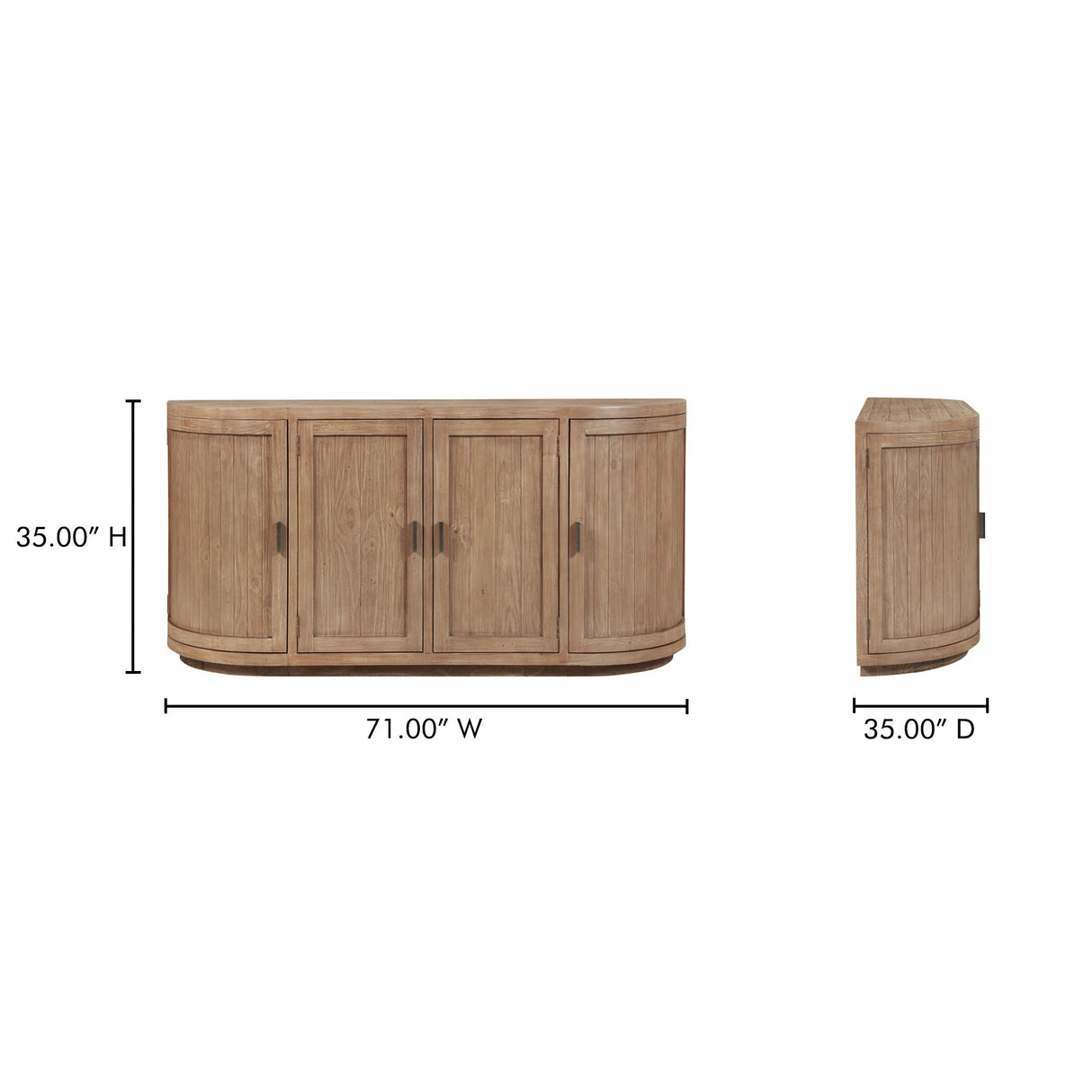 Nicola Natural Sideboard by Moe's Home at Eve Furniture