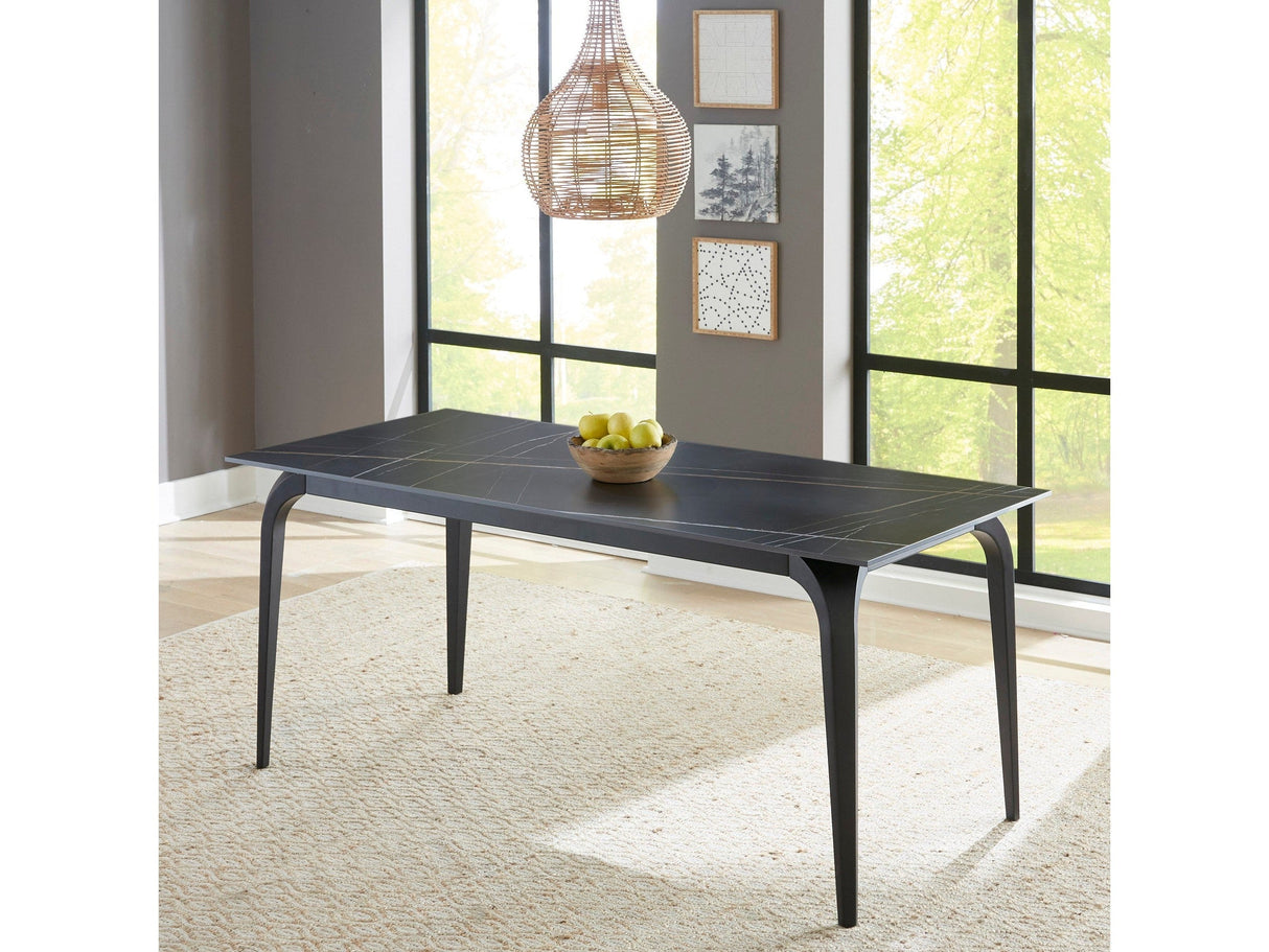 Nicoya Black Stone Top Rectangular Dining Table by Modus Furniture at Eve Furniture