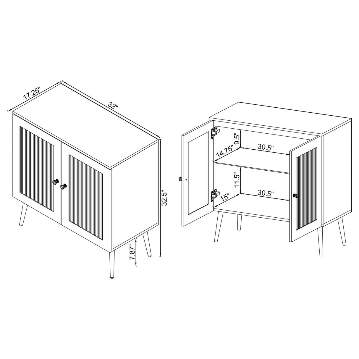Nieta White High Gloss/Chrome 2-Tier Accent Cabinet with Glass Shelf by Coaster at Eve Furniture