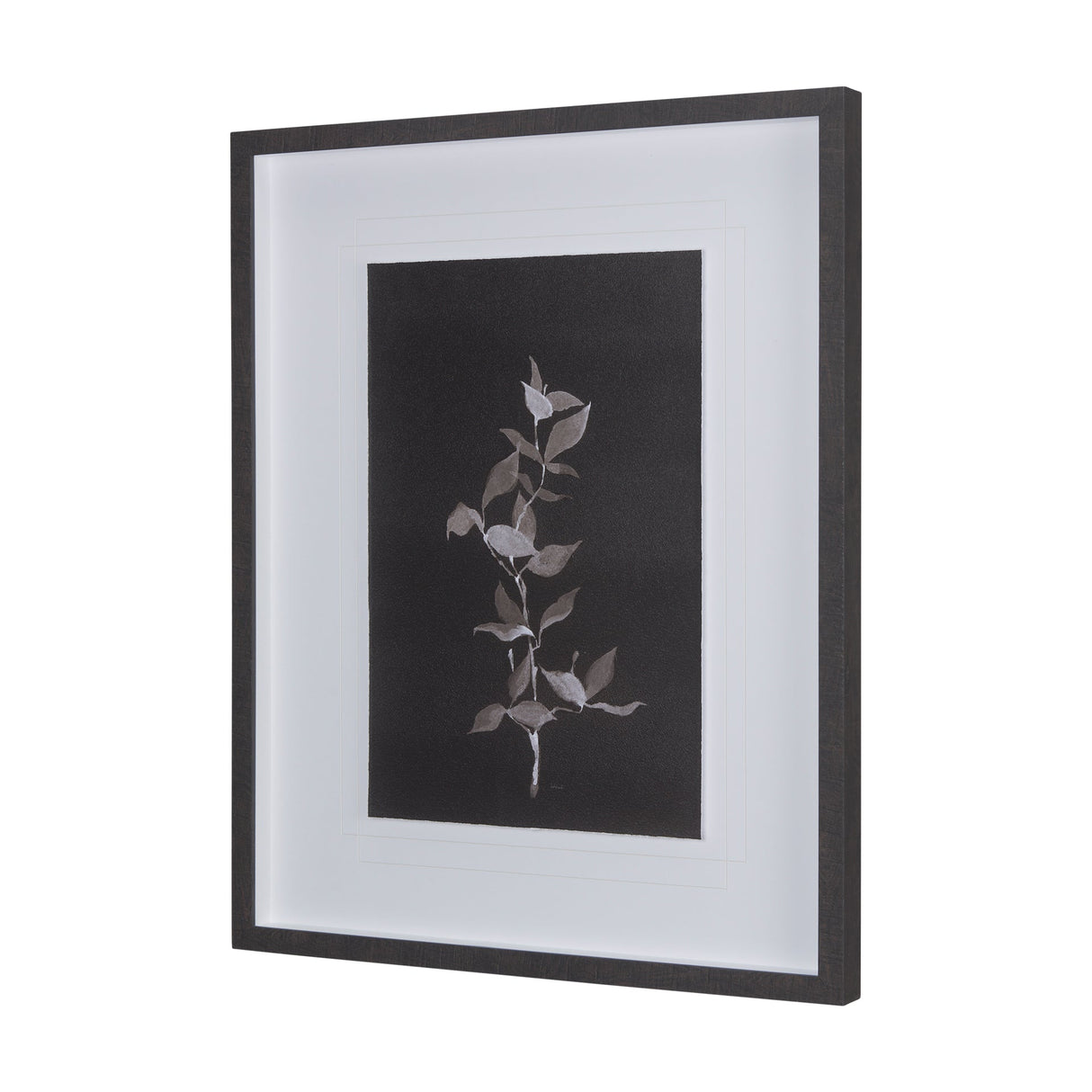 Night Leaves II by Mercana Studio a Hand Embellished Textured Framed Art Print Matted under Glass by Mercana at Eve Furniture