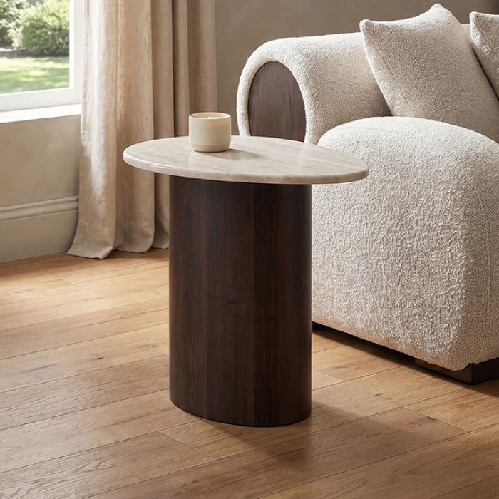 Nikos Dark Walnut End Table by Furniture of America at Eve Furniture
