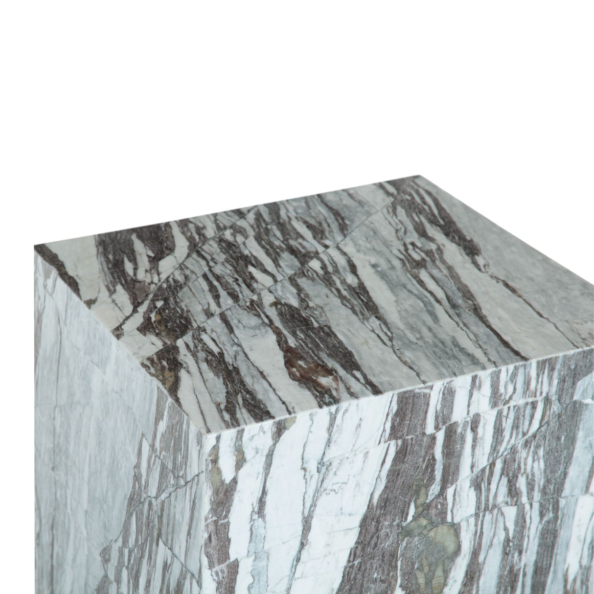 Nile 18" Drum Side Table in Calacatta Viola Marble