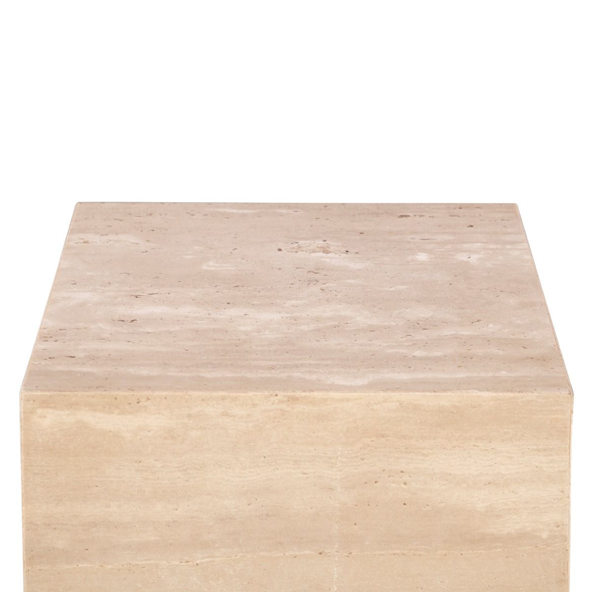 Nile 18" Drum Side Table in Travertine Stone by Home Trends & Design at Eve Furniture