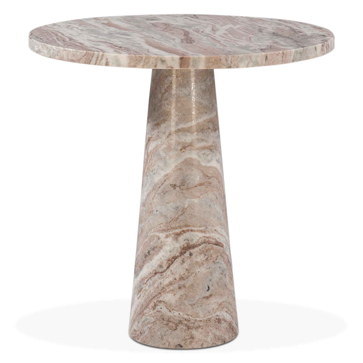 Nile 30" Round Dining Table in Brown Toronto Marble by Home Trends & Design at Eve Furniture