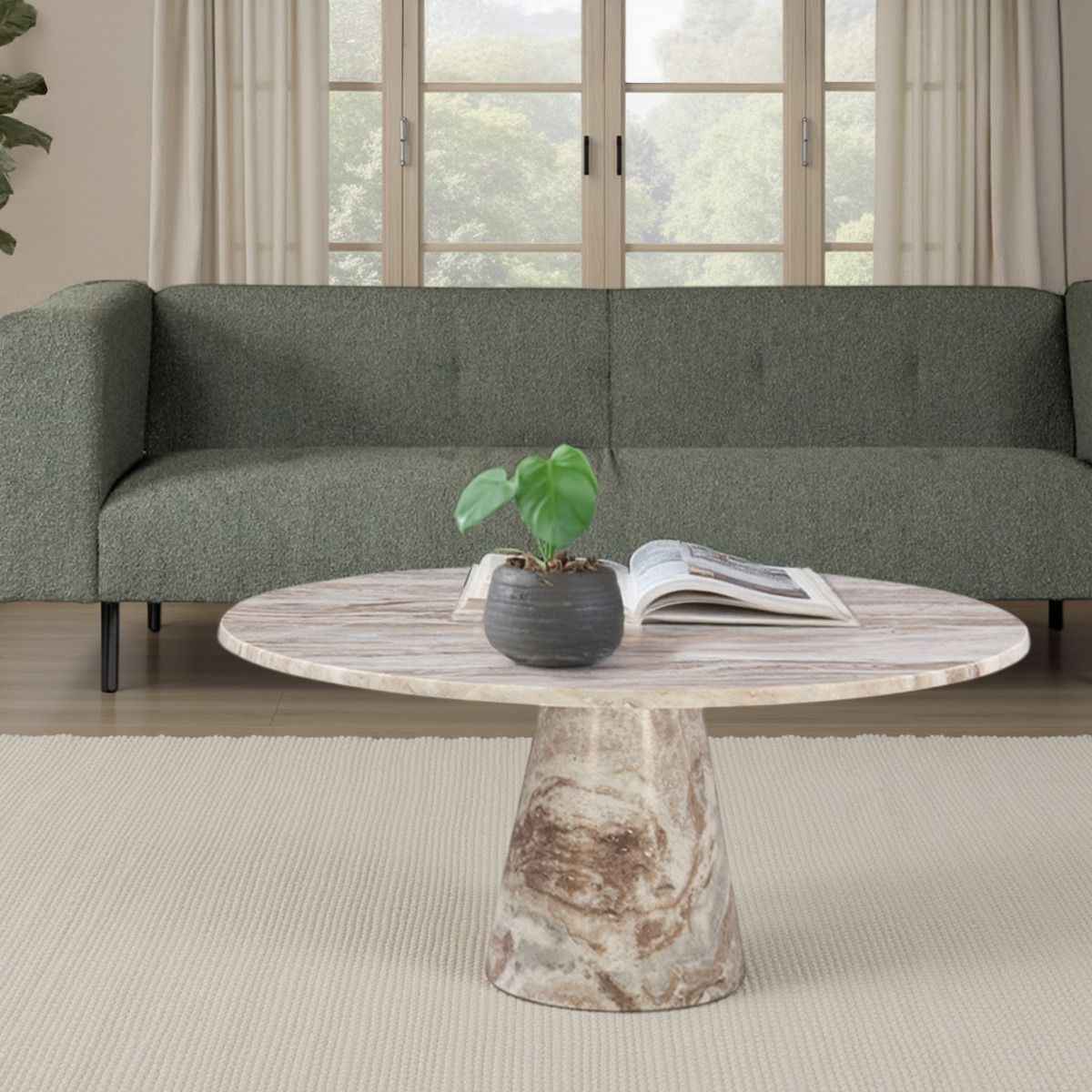 Nile 38" Coffee Table in Brown Toronto Marble by Home Trends & Design at Eve Furniture