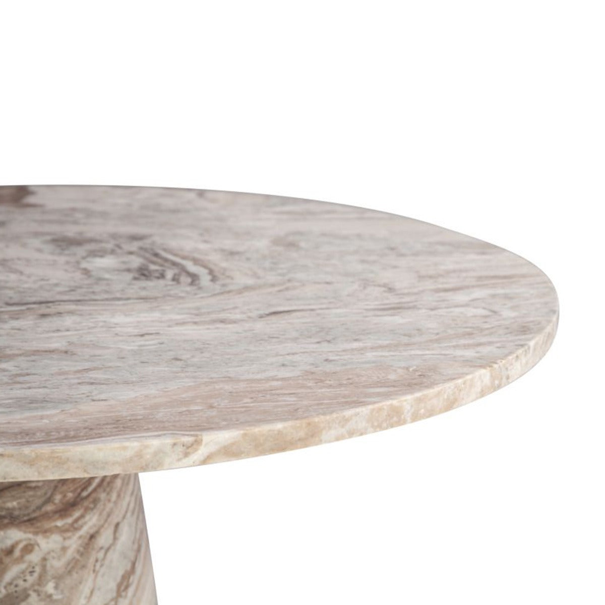 Nile 48" Round Dining Table in Brown Toronto Marble by Home Trends & Design at Eve Furniture