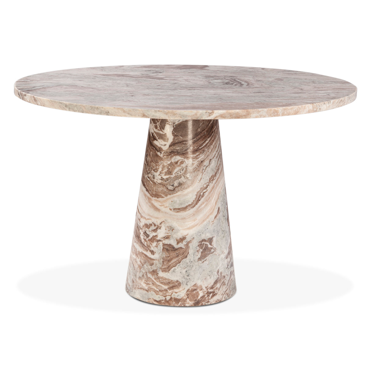 Nile 48" Round Dining Table in Brown Toronto Marble by Home Trends & Design at Eve Furniture