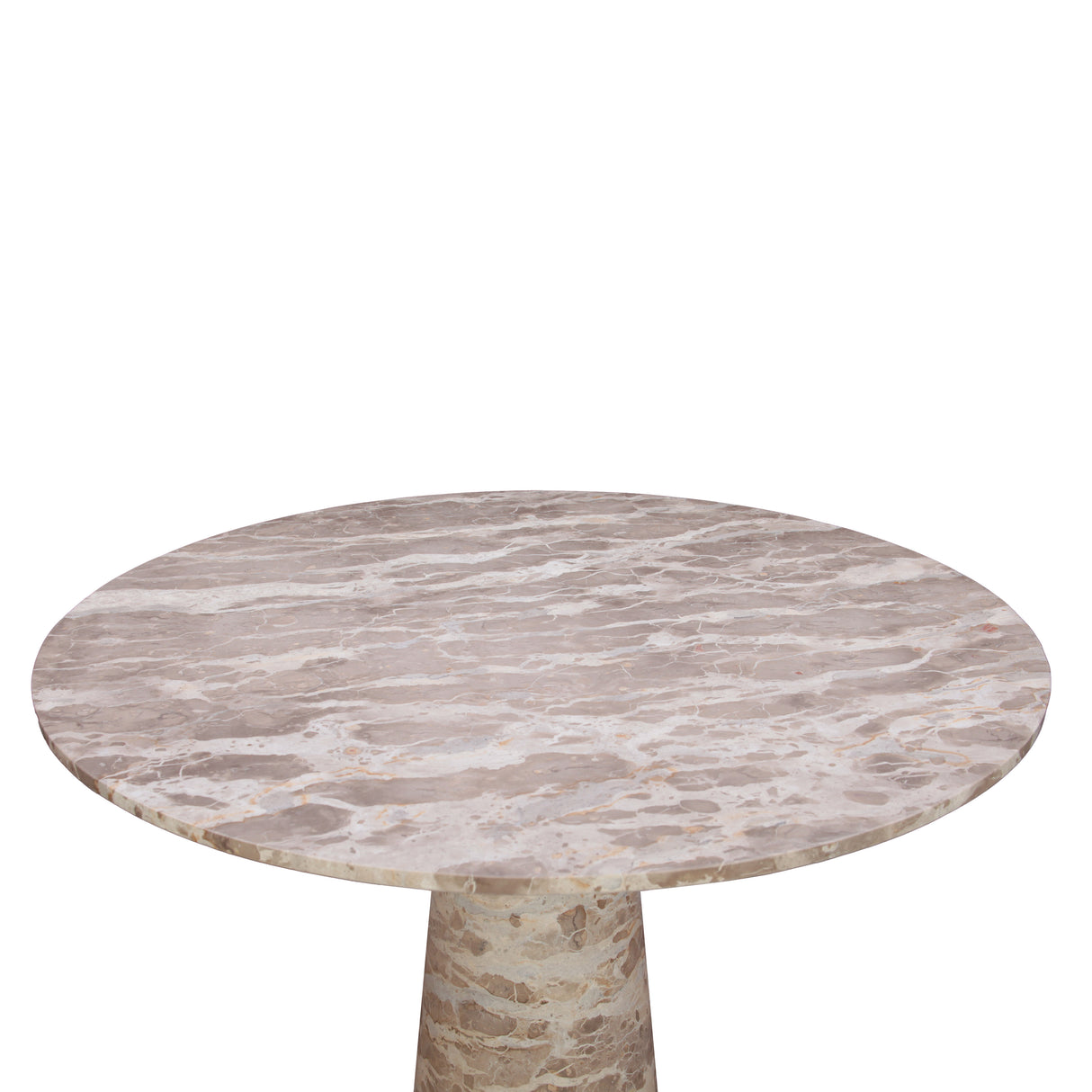Nile 48" Round Dining Table in Capri Beige Marble by Home Trends & Design at Eve Furniture