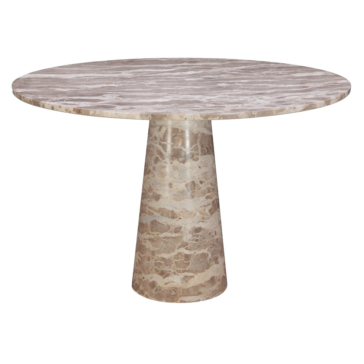 Nile 48" Round Dining Table in Capri Beige Marble by Home Trends & Design at Eve Furniture
