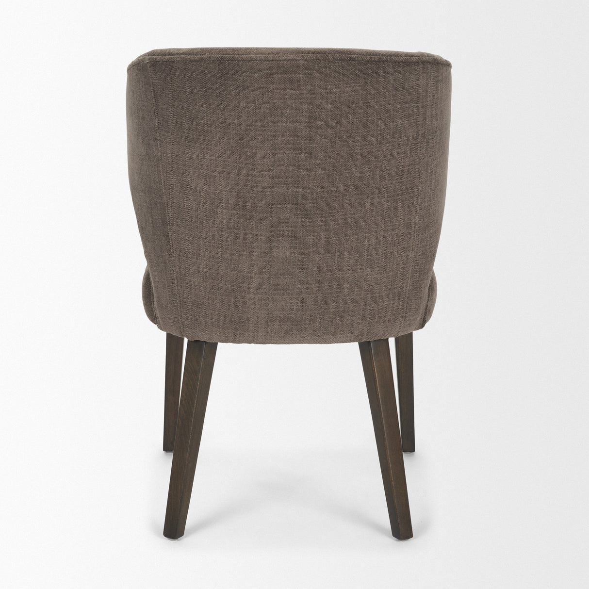 Niles Brown Fabric W/ Dark Brown Wooden Legs Wingback Dining Chair by Mercana at Eve Furniture