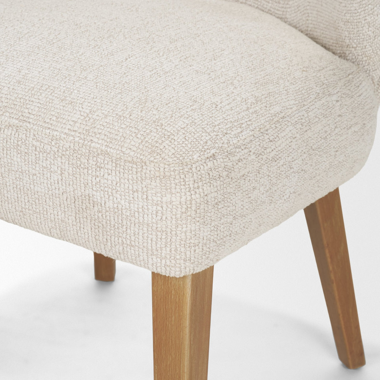 Niles 22.5L x 24.5W x 32H Cream Fabric Seat W/ Med Brown Wooden Legs Wingback Dining Chair (G520-4A) by Mercana at Eve Furniture
