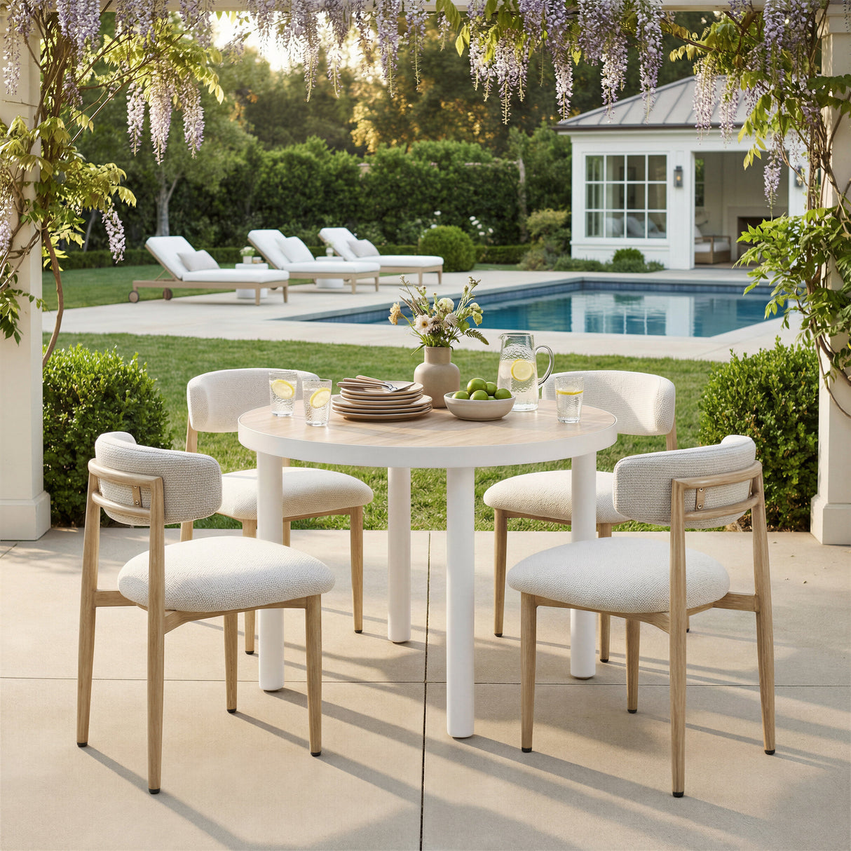 Nimara Natural Outdoor Dining Table by Zuomod at Eve Furniture