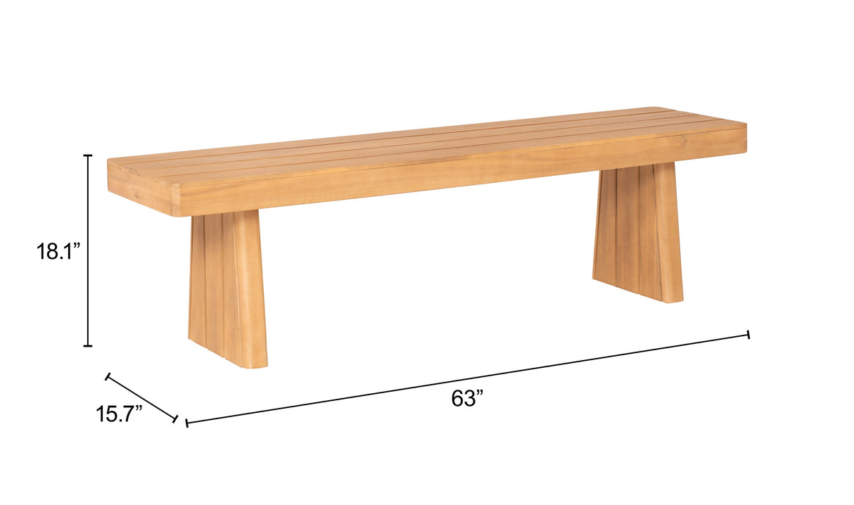Nimone Natural Outdoor Bench by Zuomod at Eve Furniture