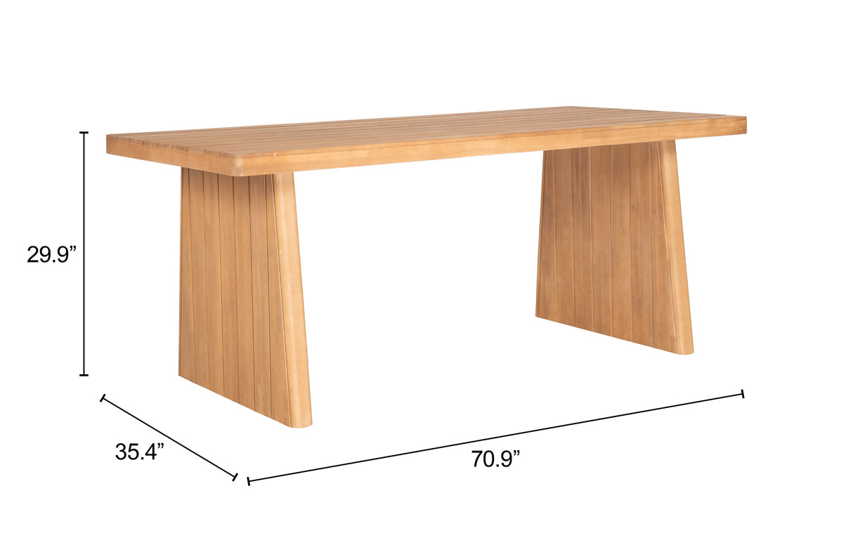Nimone Natural Outdoor Dining Table by Zuomod at Eve Furniture