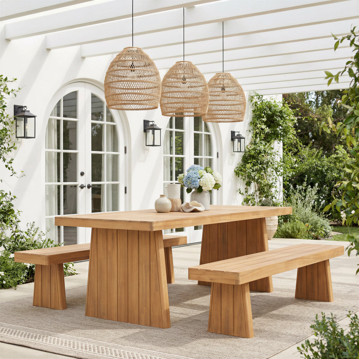 Nimone Natural Outdoor Dining Table by Zuomod at Eve Furniture