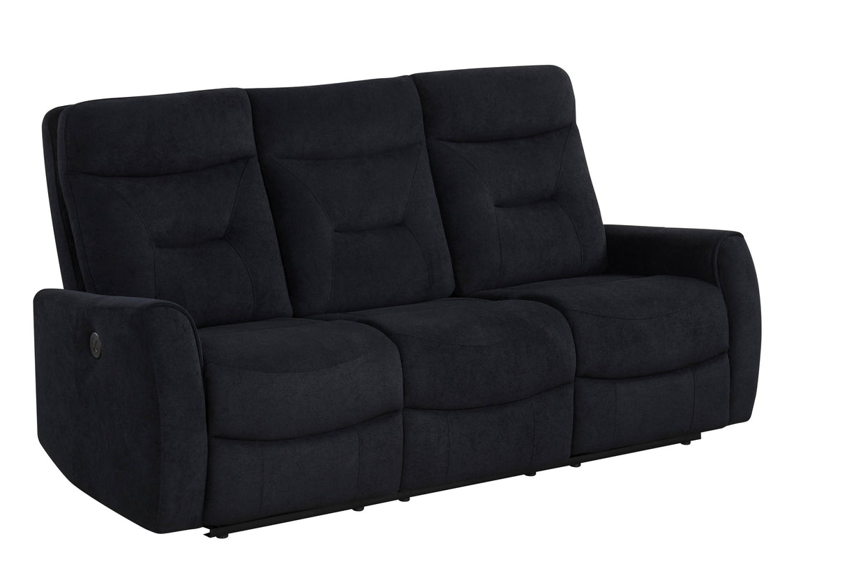 Nina Black 3-Piece Power Reclining Set by Happy Homes at Eve Furniture