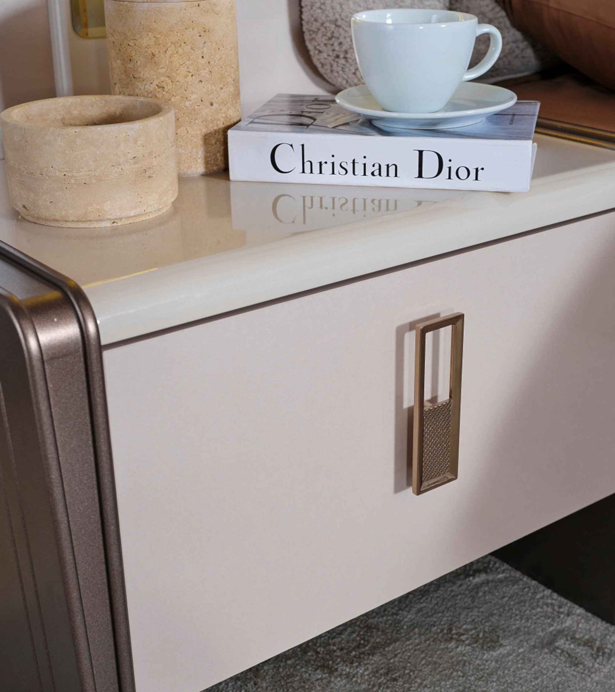 Nirvana Nightstand With Back by Furnia at Eve Furniture