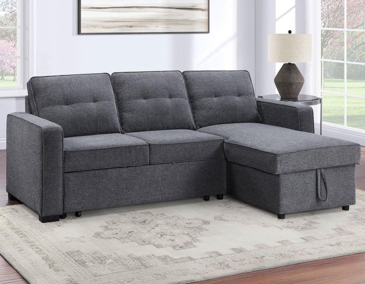 Noah Flippable, Convertible Storage Sleeper Chofa, Gray by Steve Silver at Eve Furniture
