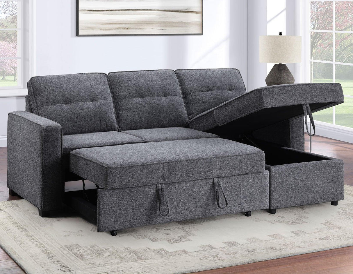 Noah Flippable, Convertible Storage Sleeper Chofa, Gray by Steve Silver at Eve Furniture