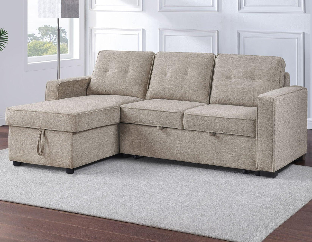 Noah Flippable, Convertible Storage Sleeper Chofa, Tan by Steve Silver at Eve Furniture