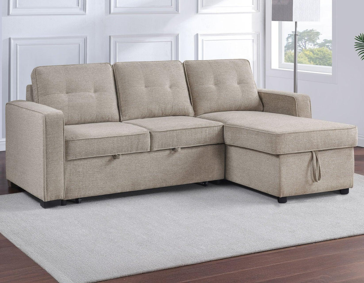 Noah Flippable, Convertible Storage Sleeper Chofa, Tan by Steve Silver at Eve Furniture