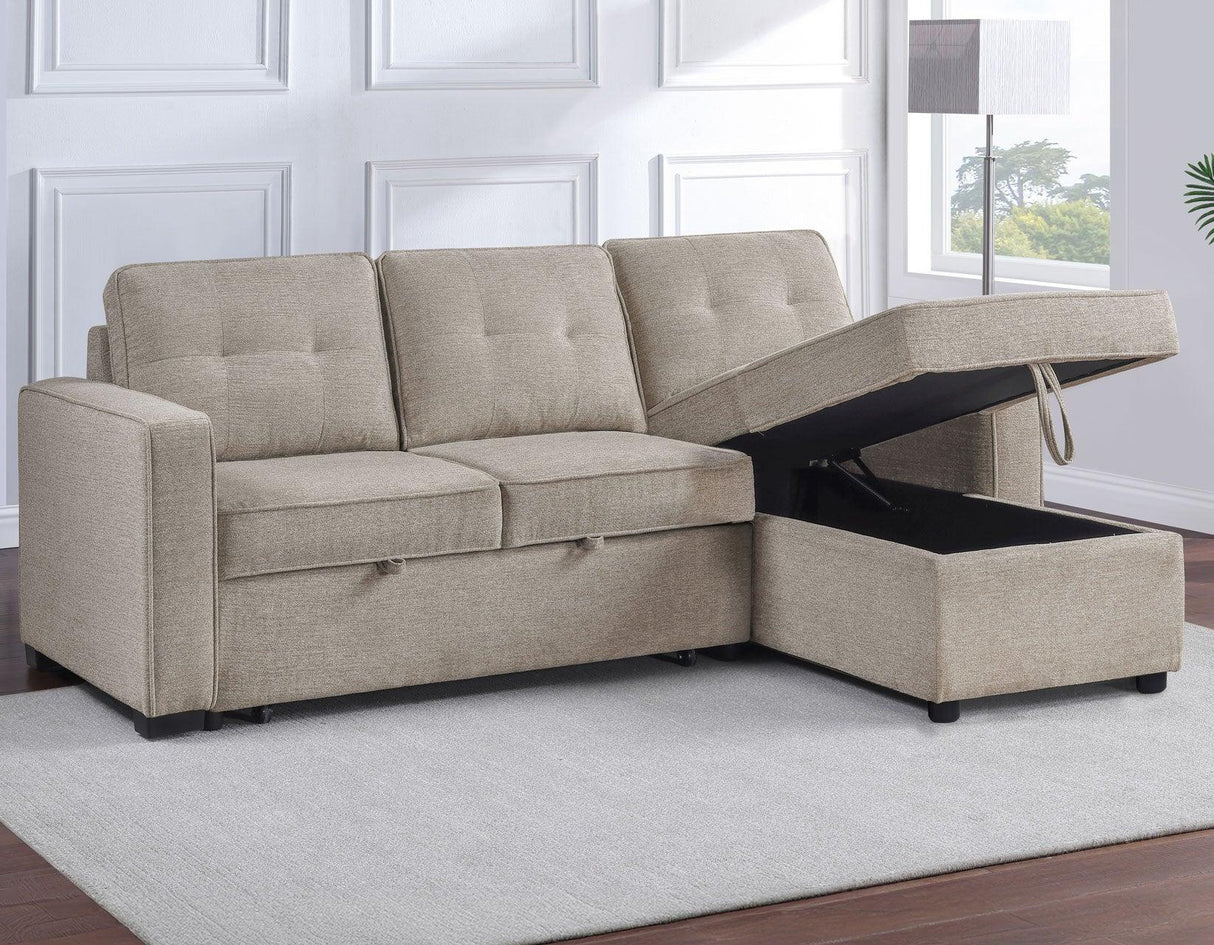 Noah Flippable, Convertible Storage Sleeper Chofa, Tan by Steve Silver at Eve Furniture
