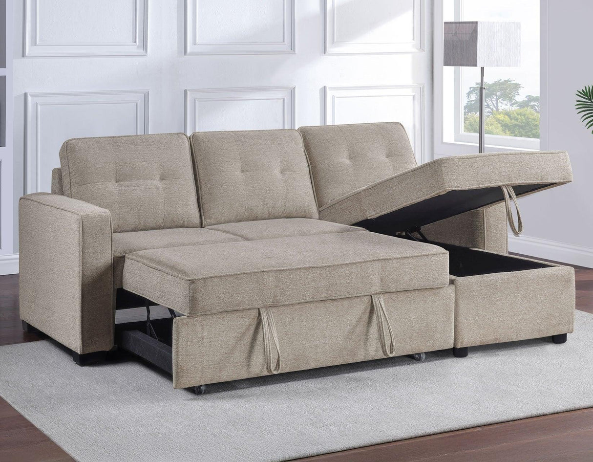 Noah Flippable, Convertible Storage Sleeper Chofa, Tan by Steve Silver at Eve Furniture