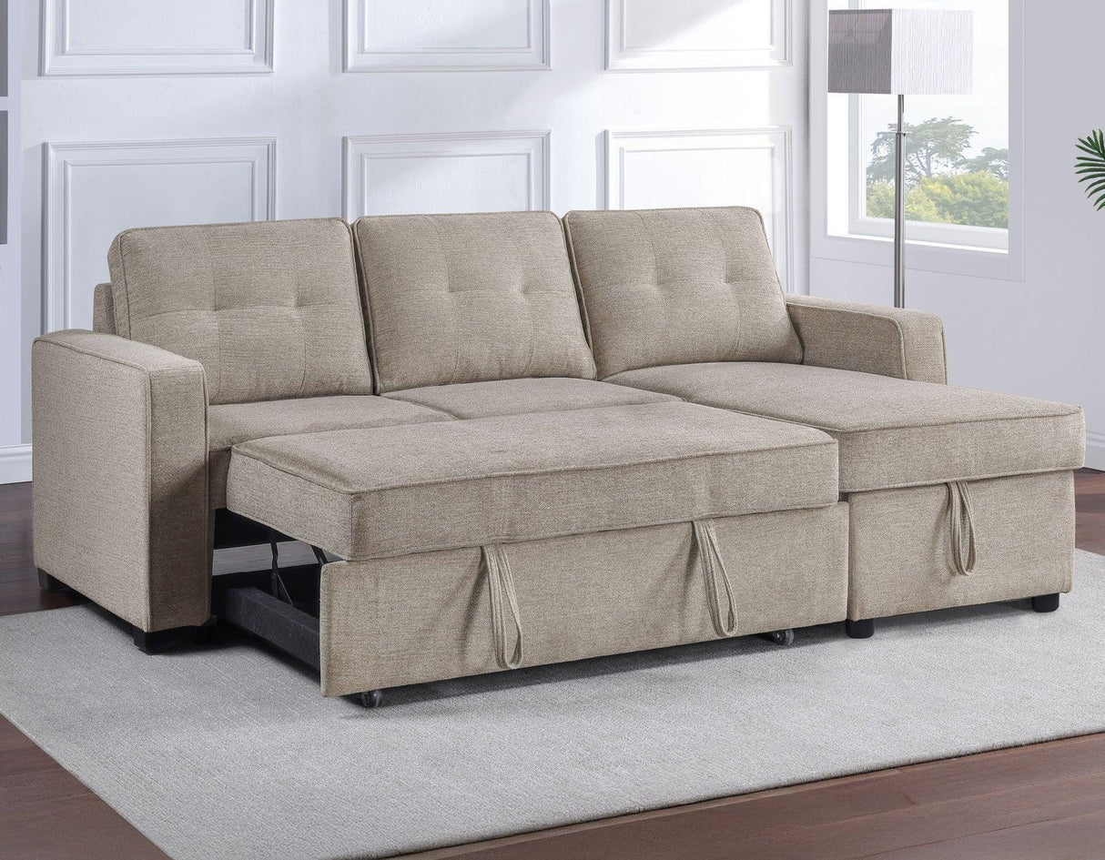 Noah Flippable, Convertible Storage Sleeper Chofa, Tan by Steve Silver at Eve Furniture